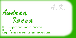 andrea kocsa business card